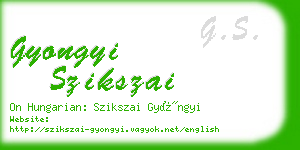 gyongyi szikszai business card